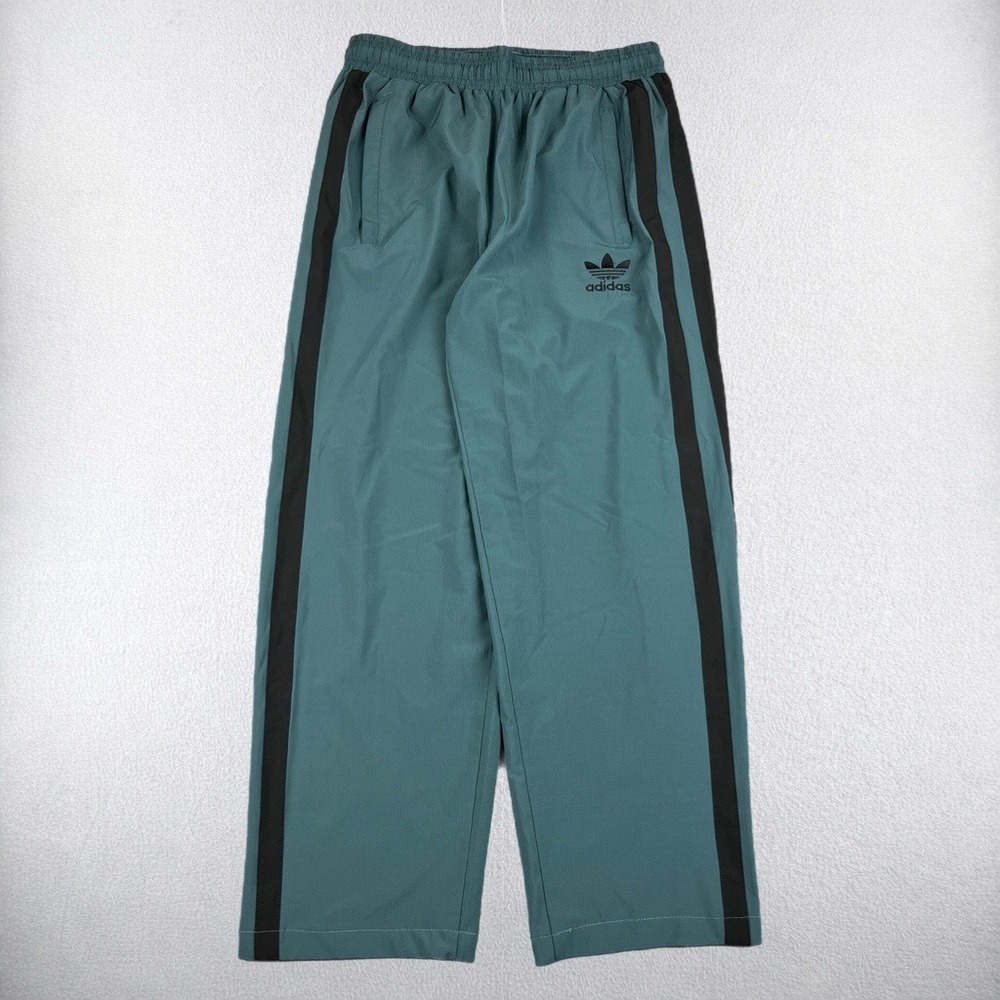 adidas Teal Track Pants with Black Side Stripes